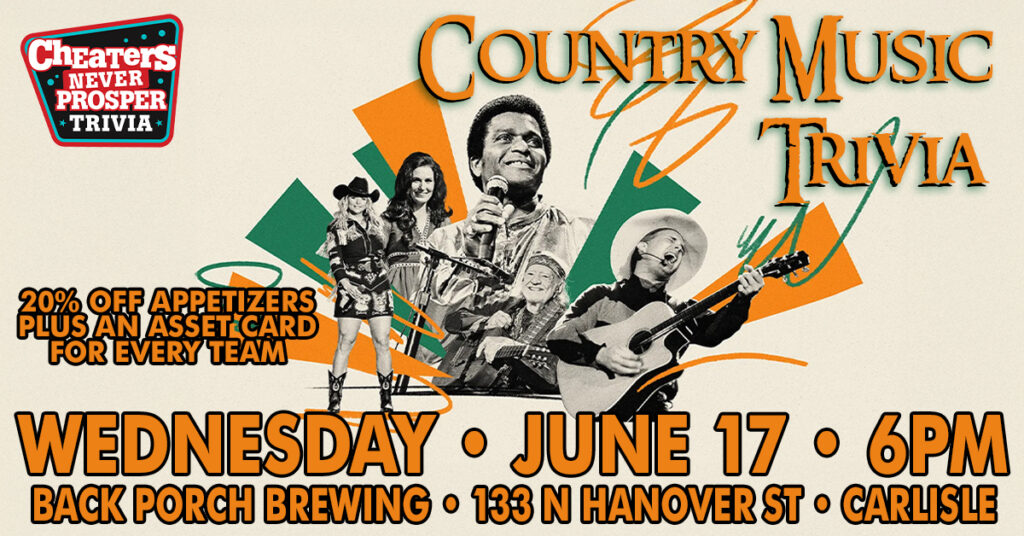 Country Music Trivia at Back Porch Brewing Inc - Carlisle - June 17