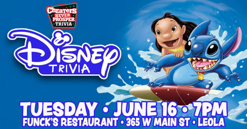 Disney Trivia at Funck's Restaurant - Leola - June 16