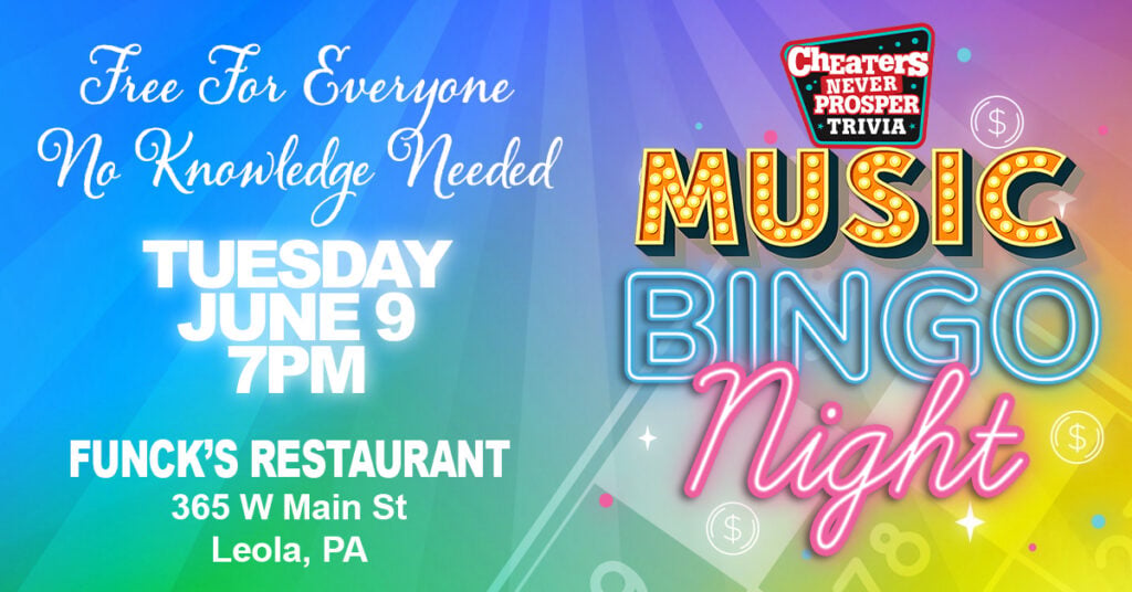 Music Bingo at Funck's Restaurant Leola - June 9