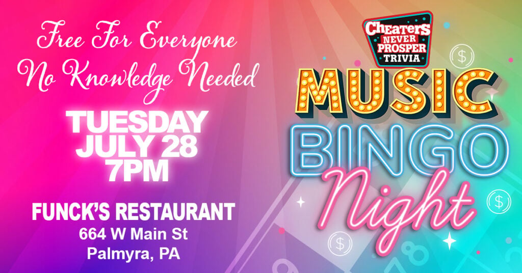 Music Bingo at Funck's Restaurant Palmyra - July 28