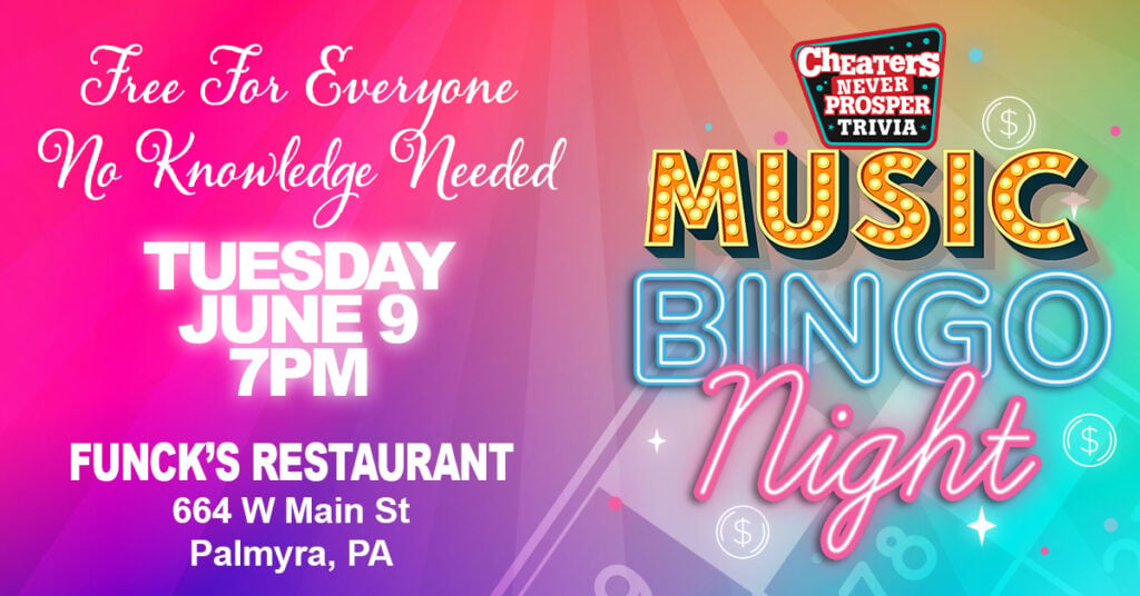 Music Bingo at Funck's Restaurant Palmyra - June 9