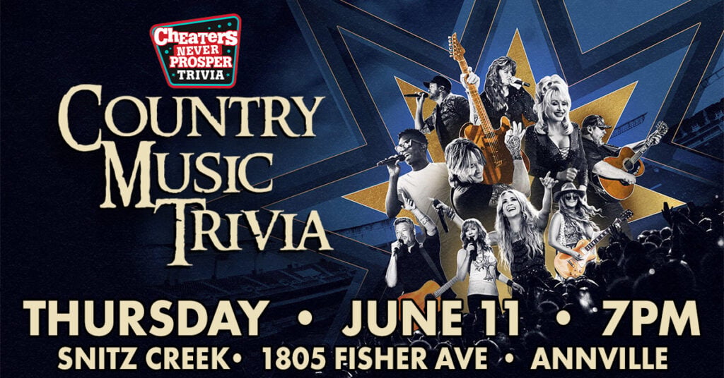 Country Music Trivia at Snitz Creek Brewery Annville - June 11
