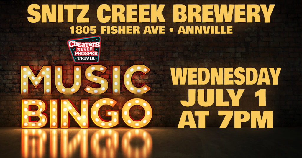 Music Bingo at Snitz Creek Brewery Annville - July 1