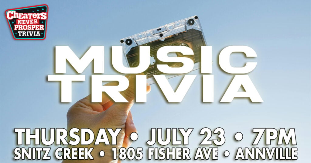 All Music Trivia at Snitz Creek Brewery Annville - July 23