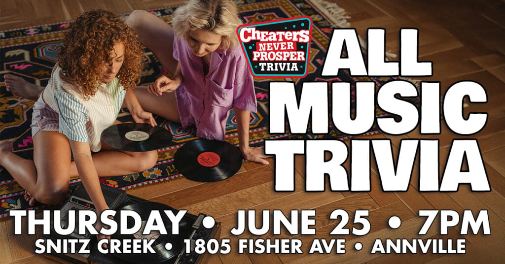 All Music Trivia at Snitz Creek Brewery Annville - June 25