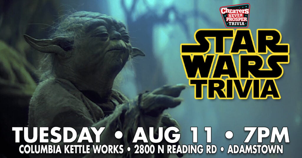 Star Wars Trivia at Columbia Kettle Works in Adamstown, PA on August 11, 2026 at 7 pm