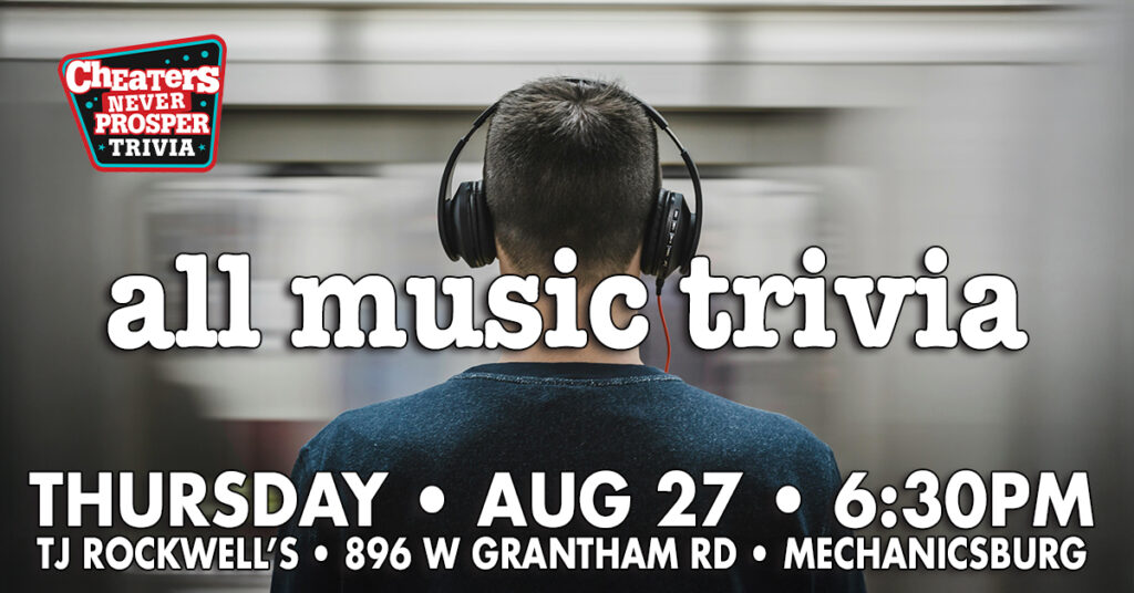 All Music Trivia at TJ Rockwell's in Mechanicsburg, PA on August 27, 2026 at 6:30 pm