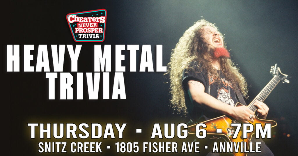 Heavy Metal Trivia at Snitz Creek Brewery in Annville, PA on August 6, 2026 at 7 pm