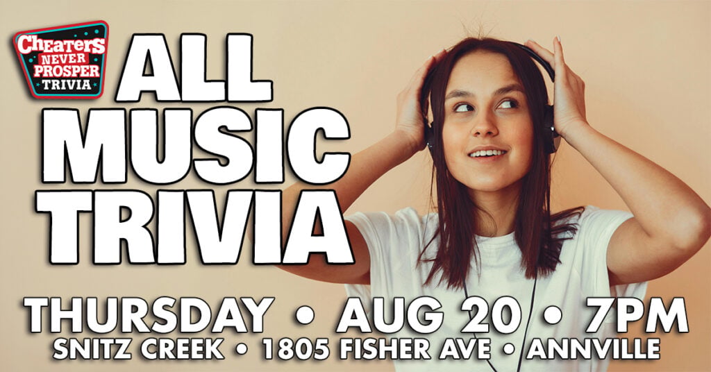 All Music Trivia at Snitz Creek Brewery in Annville, PA on August 20, 2026 at 7 pm