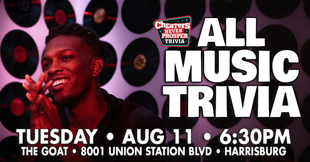 All Music Trivia at The Goat Brewing Co in Harrisburg, PA on August 11, 2026 at 6:30 pm