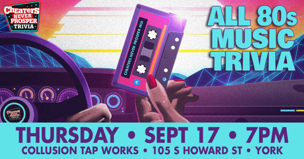 80s Music Trivia at Collusion Tap Works in York, PA on September 17, 2026 at 7 pm