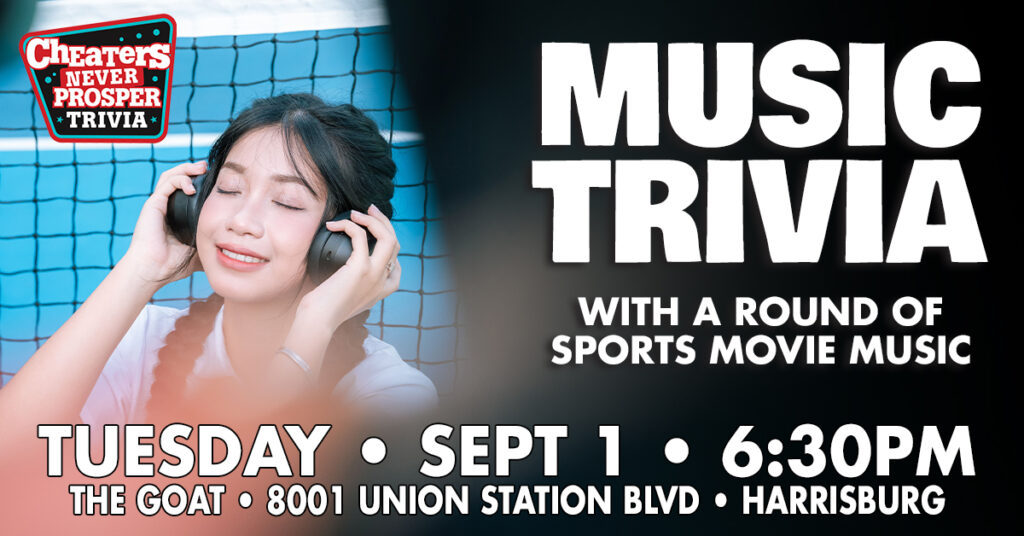 All Music Trivia at The Goat Brewing Co in Harrisburg, PA on September 1, 2026 at 6:30 pm