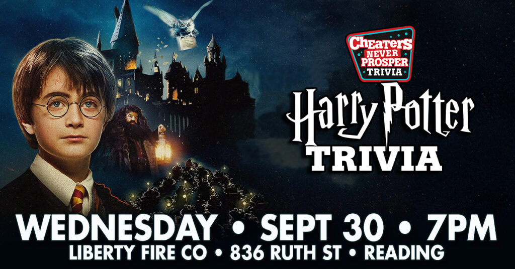 Harry Potter Trivia at Liberty Fire Co in Reading, PA on September 30, 2026 at 7 pm