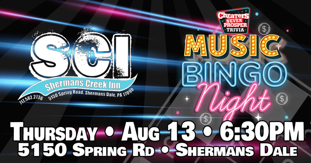 Music Bingo at Shermans Creek Inn in Shermans Dale on August 13, 2026