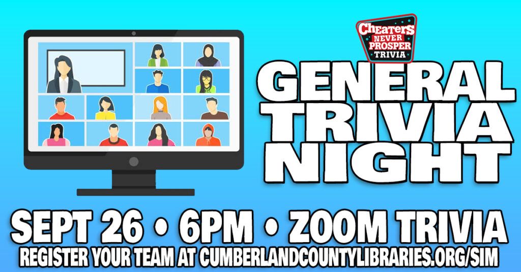 Virtual General Trivia with Simpson Library on Zoom on September 26, 2026 at 6 pm