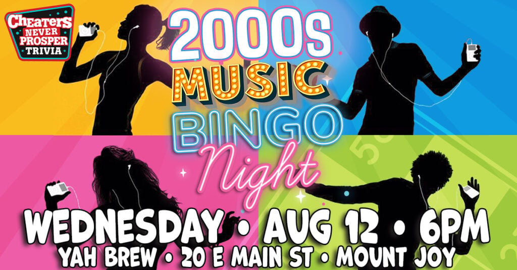 2000s Music Bingo at YAH Brew in Mount Joy on August 12, 2026