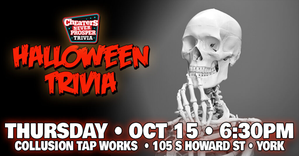 Halloween Trivia at Collusion Tap Works in York on October 15, 2026 at 6:30 PM