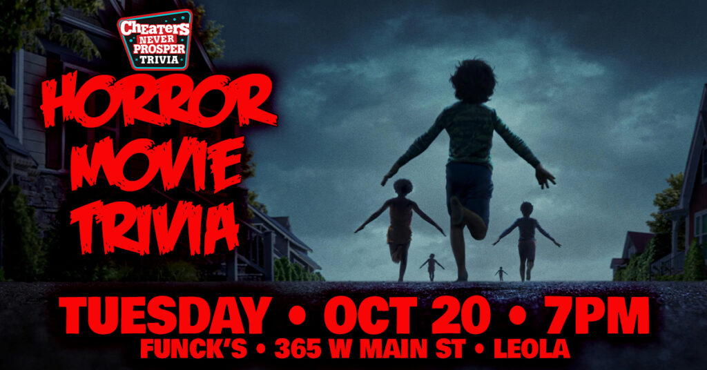 Horror Movie Trivia at Funck's Restaurant in Leola, PA on October 20, 2026 at 7PM