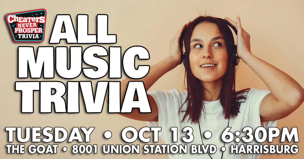 All Music Trivia at The Goat Brewing Co in Harrisburg on October 13, 2026 at 6:30PM