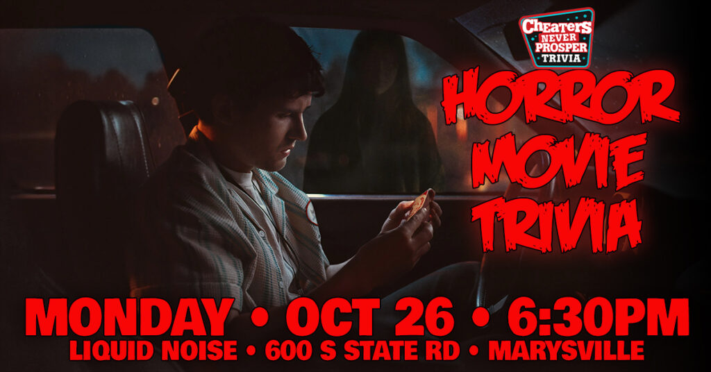 Horror Movie Trivia at Liquid Noise Brewing in Marysville on October 26, 2026 at 6:30pm