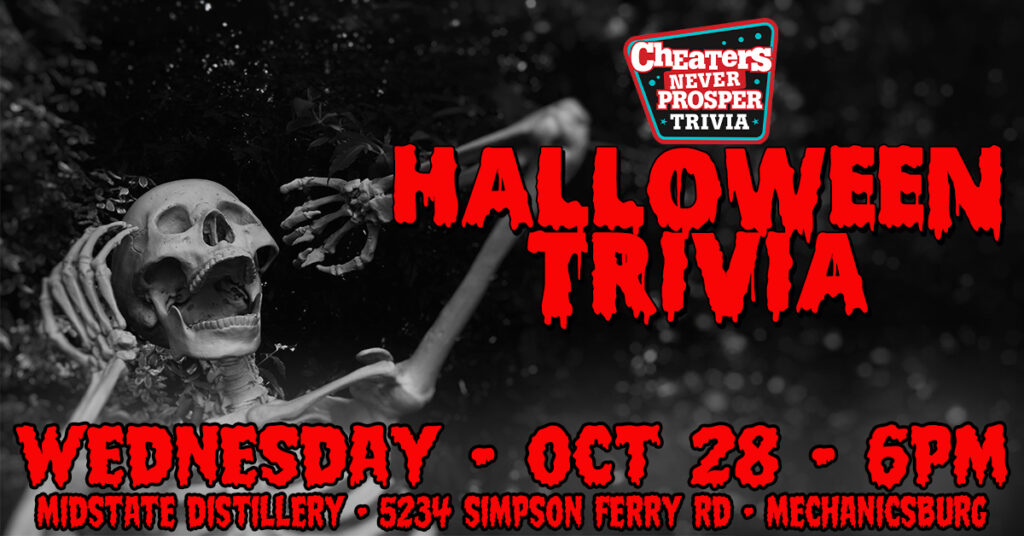 Halloween Trivia at Midstate Distillery in Mechanicsburg on October 28, 2026 at 6PM