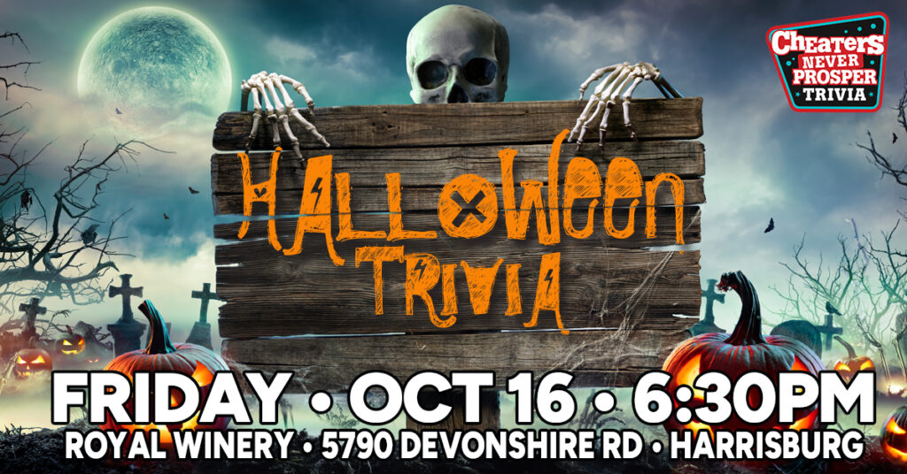 Halloween Trivia at Royal Winery in Harrisburg on October 16, 2026 at 6:30 PM