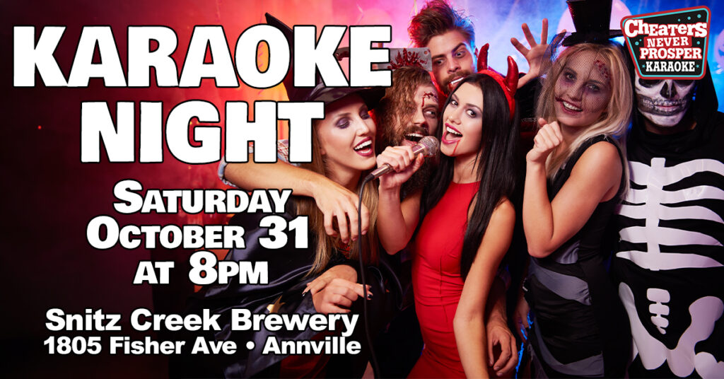 Halloween Karaoke Night with a costume contest at Snitz Creek Brewery in Annville, PA on October 31, 2026 at 8PM