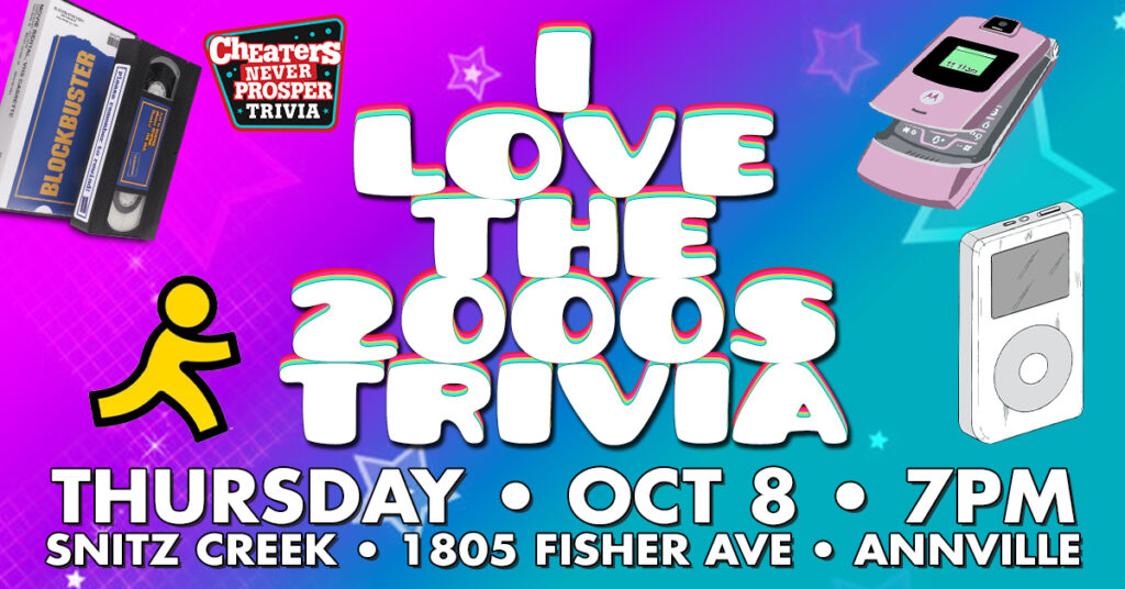 I Love the 2000s Trivia at Snitz Creek Brewery in Annville, PA on October 8, 2026 at 7PM