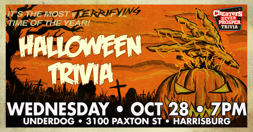 Halloween Trivia at Underdog Sports Bar & Grill in Harrisburg on October 28, 2026 at 7PM
