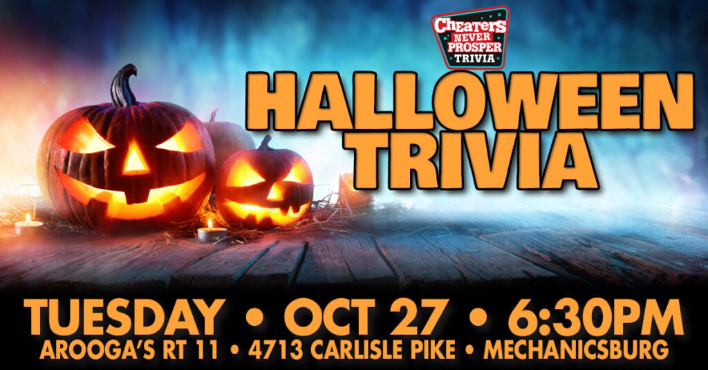 Halloween Trivia at Arooga's Rt 11 in Mechanicsburg on October 27, 2026 at 6:30 PM