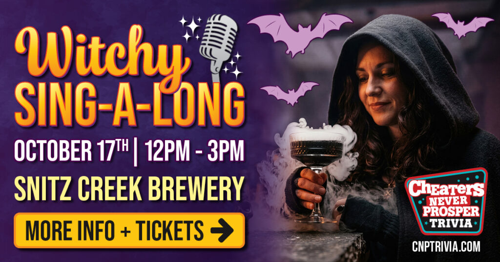 Witchy Sing-A-Long at Snitz Creek Brewery in Annville on October 17th at 12 pm
