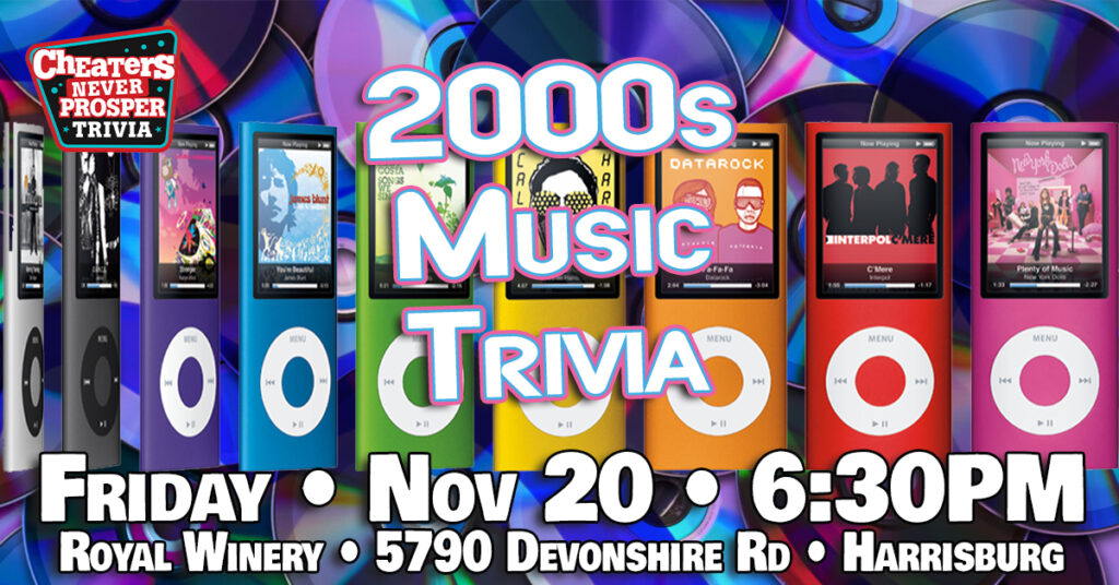 2000s Music Trivia at Royal Winery in Harrisburg, PA on Friday, November 20, 2026 at 6:30PM