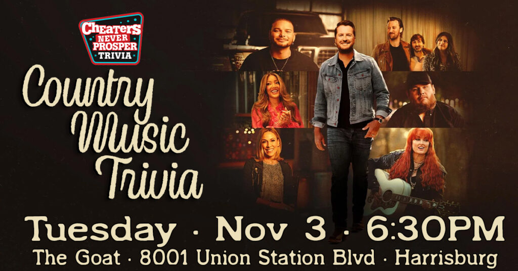 All Music Trivia at The Goat Brewing Co in Harrisburg, PA on Tuesday, November 10, 2026 at 6:30PM